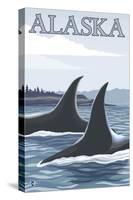 Orca Whales No.1, Alaska-Lantern Press-Stretched Canvas
