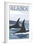 Orca Whales No.1, Alaska-Lantern Press-Framed Art Print