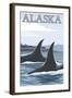 Orca Whales No.1, Alaska-Lantern Press-Framed Art Print