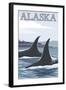 Orca Whales No.1, Alaska-Lantern Press-Framed Art Print