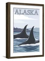 Orca Whales No.1, Alaska-Lantern Press-Framed Art Print