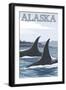 Orca Whales No.1, Alaska-Lantern Press-Framed Art Print