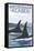 Orca Whales No.1, Anchorage, Alaska-Lantern Press-Framed Stretched Canvas