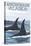 Orca Whales No.1, Anchorage, Alaska-Lantern Press-Stretched Canvas