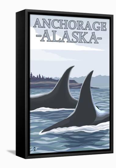 Orca Whales No.1, Anchorage, Alaska-Lantern Press-Framed Stretched Canvas