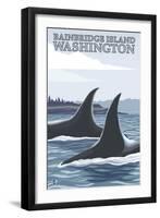 Orca Whales No.1, Bainbridge Island, Washington-Lantern Press-Framed Art Print