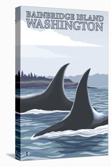 Orca Whales No.1, Bainbridge Island, Washington-Lantern Press-Stretched Canvas