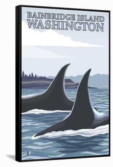 Orca Whales No.1, Bainbridge Island, Washington-Lantern Press-Framed Stretched Canvas