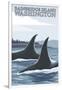 Orca Whales No.1, Bainbridge Island, Washington-Lantern Press-Framed Art Print