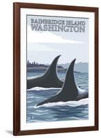 Orca Whales No.1, Bainbridge Island, Washington-Lantern Press-Framed Art Print