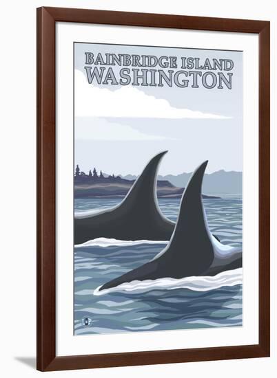 Orca Whales No.1, Bainbridge Island, Washington-Lantern Press-Framed Art Print