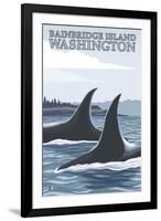 Orca Whales No.1, Bainbridge Island, Washington-Lantern Press-Framed Art Print