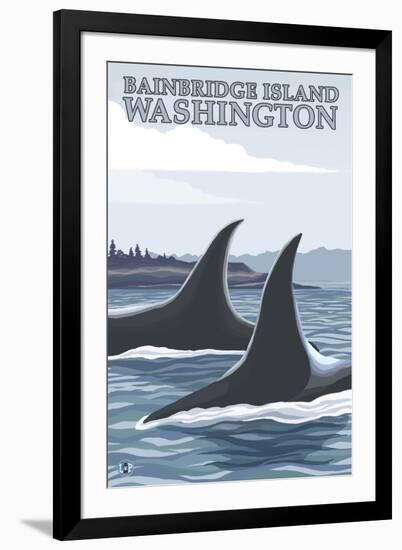 Orca Whales No.1, Bainbridge Island, Washington-Lantern Press-Framed Art Print