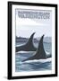 Orca Whales No.1, Bainbridge Island, Washington-Lantern Press-Framed Art Print