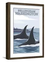 Orca Whales No.1, Bellingham, Washington-Lantern Press-Framed Art Print