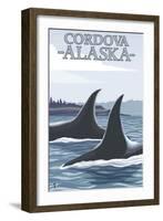 Orca Whales No.1, Cordova, Alaska-Lantern Press-Framed Art Print