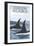 Orca Whales No.1, Cordova, Alaska-Lantern Press-Framed Art Print