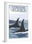 Orca Whales No.1, Cordova, Alaska-Lantern Press-Framed Art Print