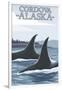 Orca Whales No.1, Cordova, Alaska-Lantern Press-Framed Art Print