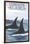 Orca Whales No.1, Cordova, Alaska-Lantern Press-Framed Art Print