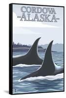 Orca Whales No.1, Cordova, Alaska-Lantern Press-Framed Stretched Canvas