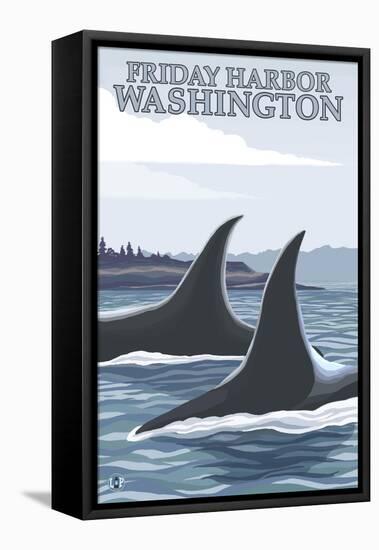 Orca Whales No.1, Friday Harbor, Washington-Lantern Press-Framed Stretched Canvas