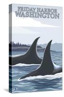 Orca Whales No.1, Friday Harbor, Washington-Lantern Press-Stretched Canvas