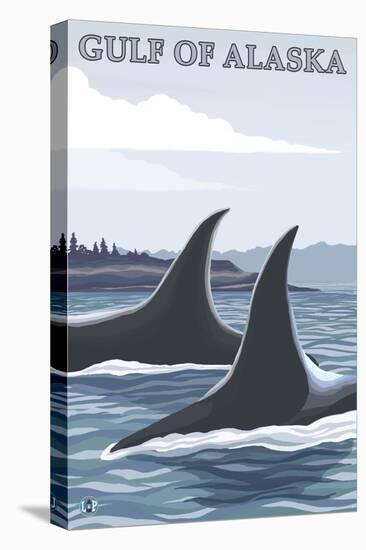 Orca Whales No.1, Gulf of Alaska-Lantern Press-Stretched Canvas