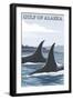 Orca Whales No.1, Gulf of Alaska-Lantern Press-Framed Art Print