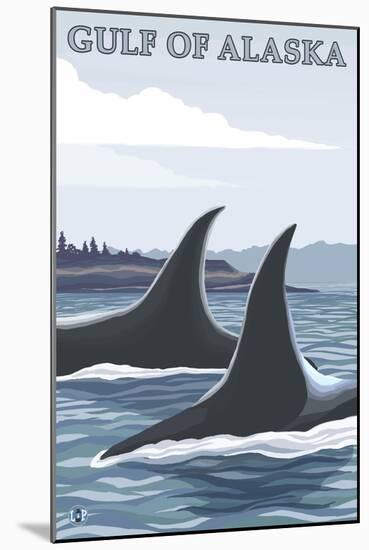 Orca Whales No.1, Gulf of Alaska-Lantern Press-Mounted Art Print
