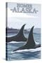 Orca Whales No.1, Homer, Alaska-Lantern Press-Stretched Canvas