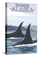 Orca Whales No.1, Homer, Alaska-Lantern Press-Stretched Canvas