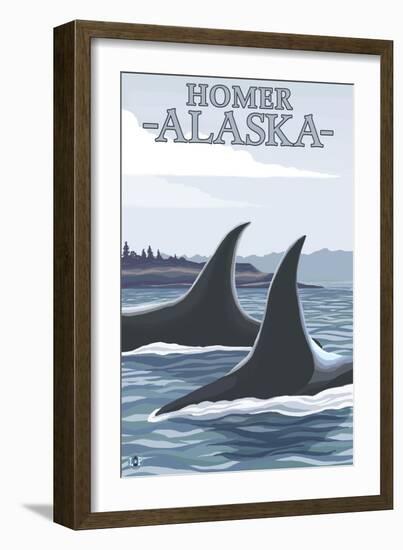 Orca Whales No.1, Homer, Alaska-Lantern Press-Framed Art Print