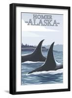 Orca Whales No.1, Homer, Alaska-Lantern Press-Framed Art Print