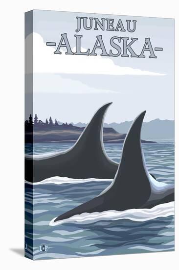 Orca Whales No.1, Juneau, Alaska-Lantern Press-Stretched Canvas