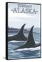 Orca Whales No.1, Juneau, Alaska-Lantern Press-Framed Stretched Canvas