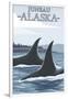 Orca Whales No.1, Juneau, Alaska-Lantern Press-Framed Art Print