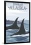 Orca Whales No.1, Juneau, Alaska-Lantern Press-Framed Art Print