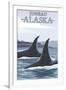 Orca Whales No.1, Juneau, Alaska-Lantern Press-Framed Art Print