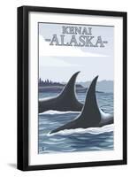 Orca Whales No.1, Kenai, Alaska-Lantern Press-Framed Art Print