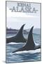 Orca Whales No.1, Kenai, Alaska-Lantern Press-Mounted Art Print