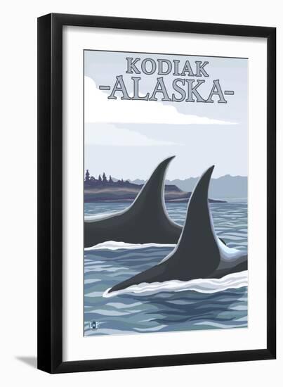 Orca Whales No.1, Kodiak, Alaska-Lantern Press-Framed Art Print