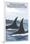 Orca Whales No.1, Orcas Island, Washington-Lantern Press-Framed Art Print