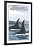 Orca Whales No.1, Orcas Island, Washington-Lantern Press-Framed Art Print