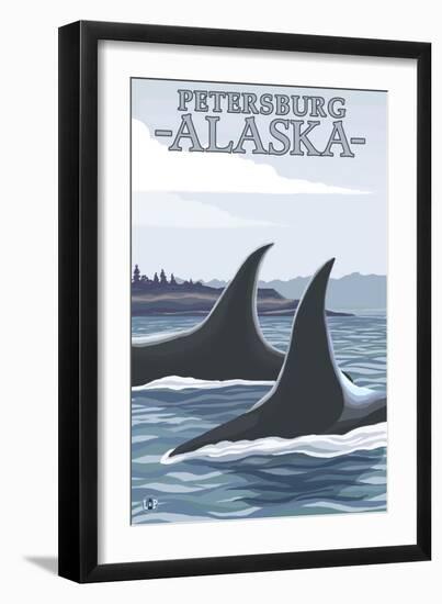 Orca Whales No.1, Petersburg, Alaska-Lantern Press-Framed Art Print
