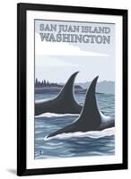 Orca Whales No.1, San Juan Island, Washington-Lantern Press-Framed Art Print