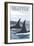 Orca Whales No.1, Seattle, Washington-Lantern Press-Framed Art Print