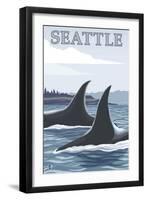 Orca Whales No.1, Seattle, Washington-Lantern Press-Framed Art Print