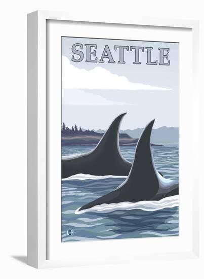 Orca Whales No.1, Seattle, Washington-Lantern Press-Framed Art Print