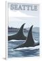 Orca Whales No.1, Seattle, Washington-Lantern Press-Framed Art Print